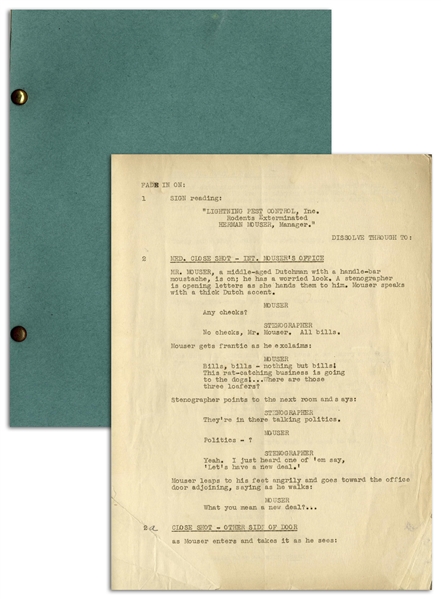 Moe Howard's 26pp. Script for The Three Stooges 1936 Film ''Ants in the Pantry'' -- Very Good Condition 
